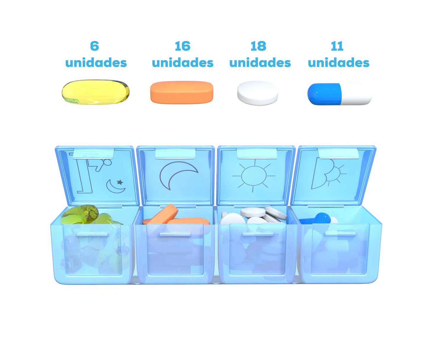 Pastillero Semanal De 4 Tomas Diarias Therapill